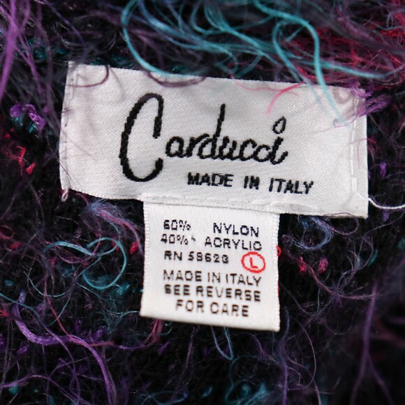 Vintage Carducci Italy Eyelash Sweater Womens M* Shaggy Artsy Colorful Knit - Picture 2 of 14